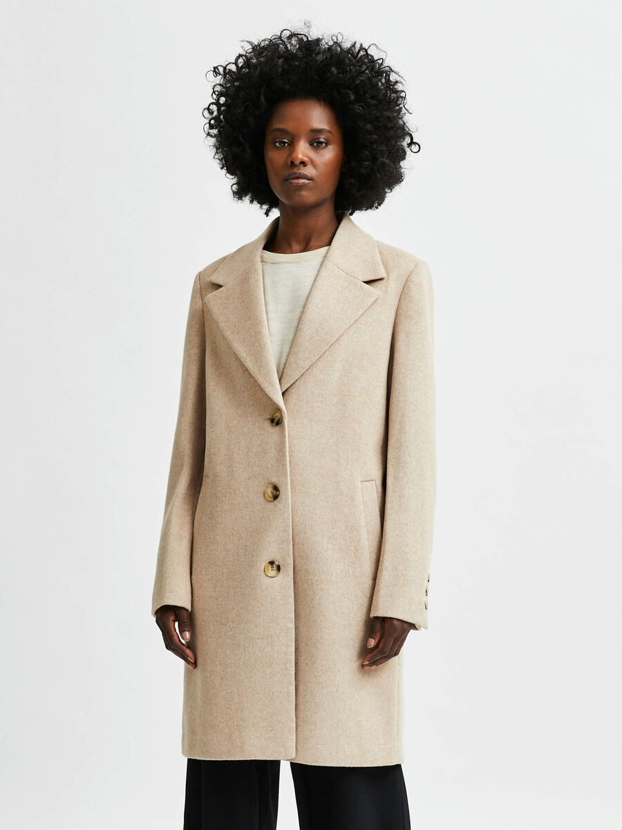 Selected SINGLE-BREASTED COAT, Beige, highres - 16079292_Beige_850001_003.jpg