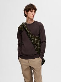 LONG-SLEEVED KNITTED JUMPER, Chocolate Torte, highres