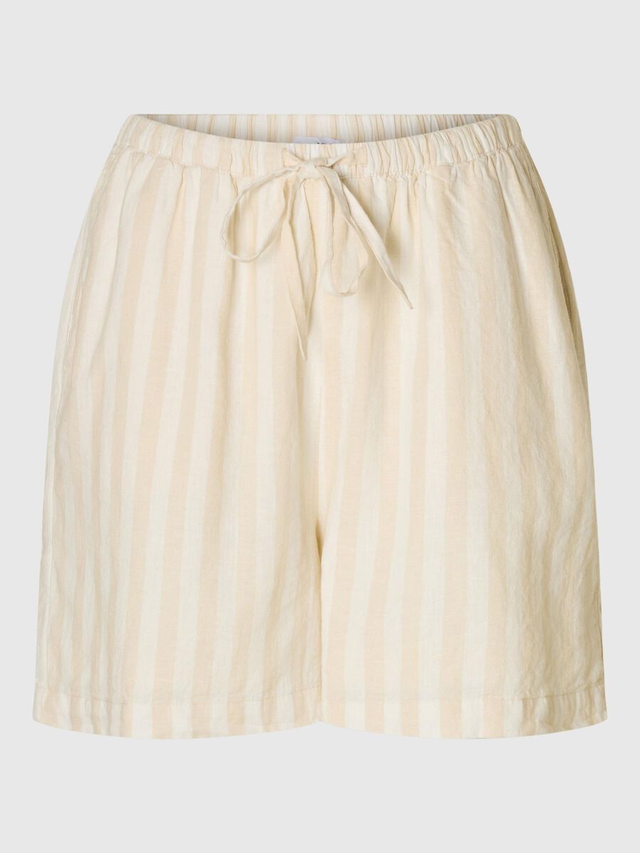 Selected MID WAIST SHORTS AUS LEINENGEMISCH, Sandshell, highres - 16097920_Sandshell_1187487_001.jpg