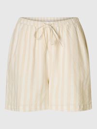 TAILLE MI-HAUTE SHORT EN LIN MÉLANGÉ, Sandshell, highres