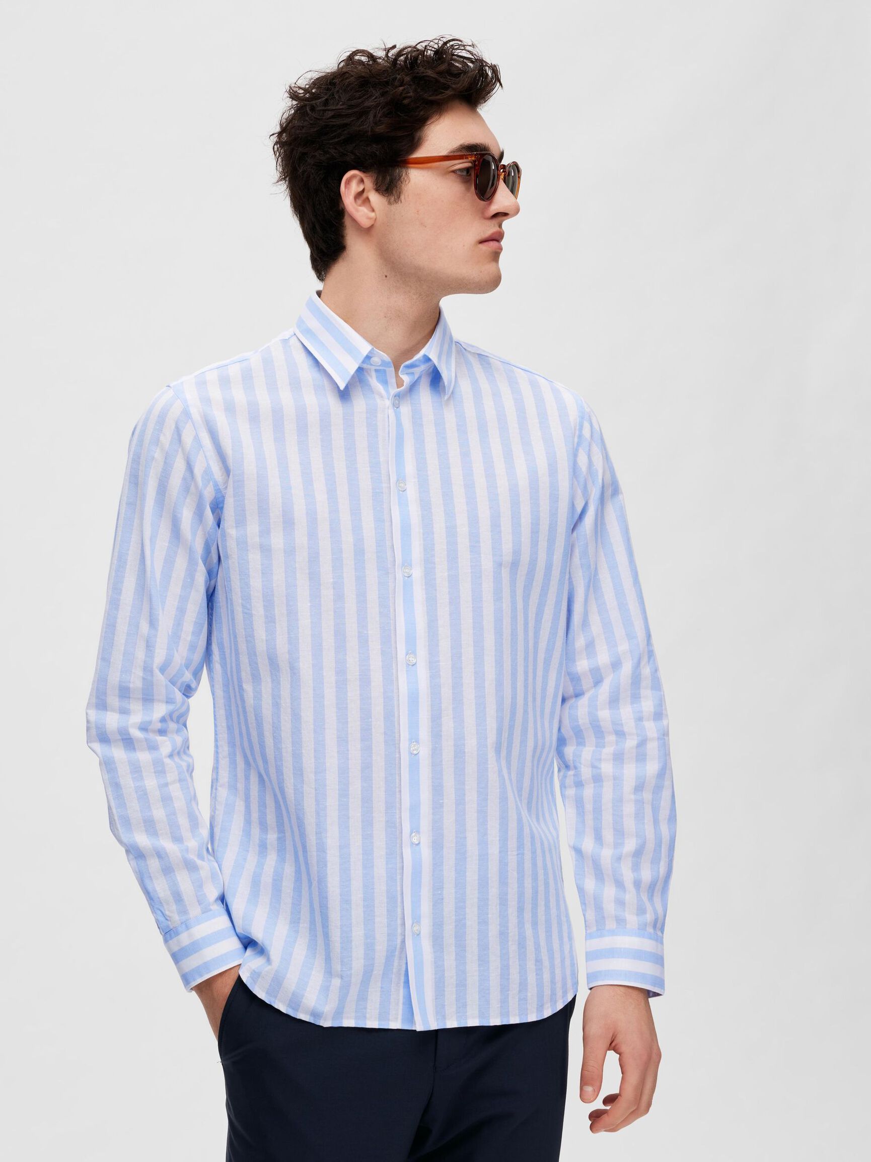 COUPE SLIM CHEMISE, Cashmere Blue, highres