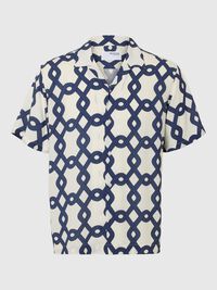 PATTERNED SHORT SLEEVED SHIRT, Egret, highres