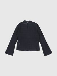 SMOCK DETAILED TOP, Black, highres