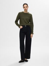 ULDBLANDING ÆRME MED FLÆSER PULLOVER, Kalamata, highres