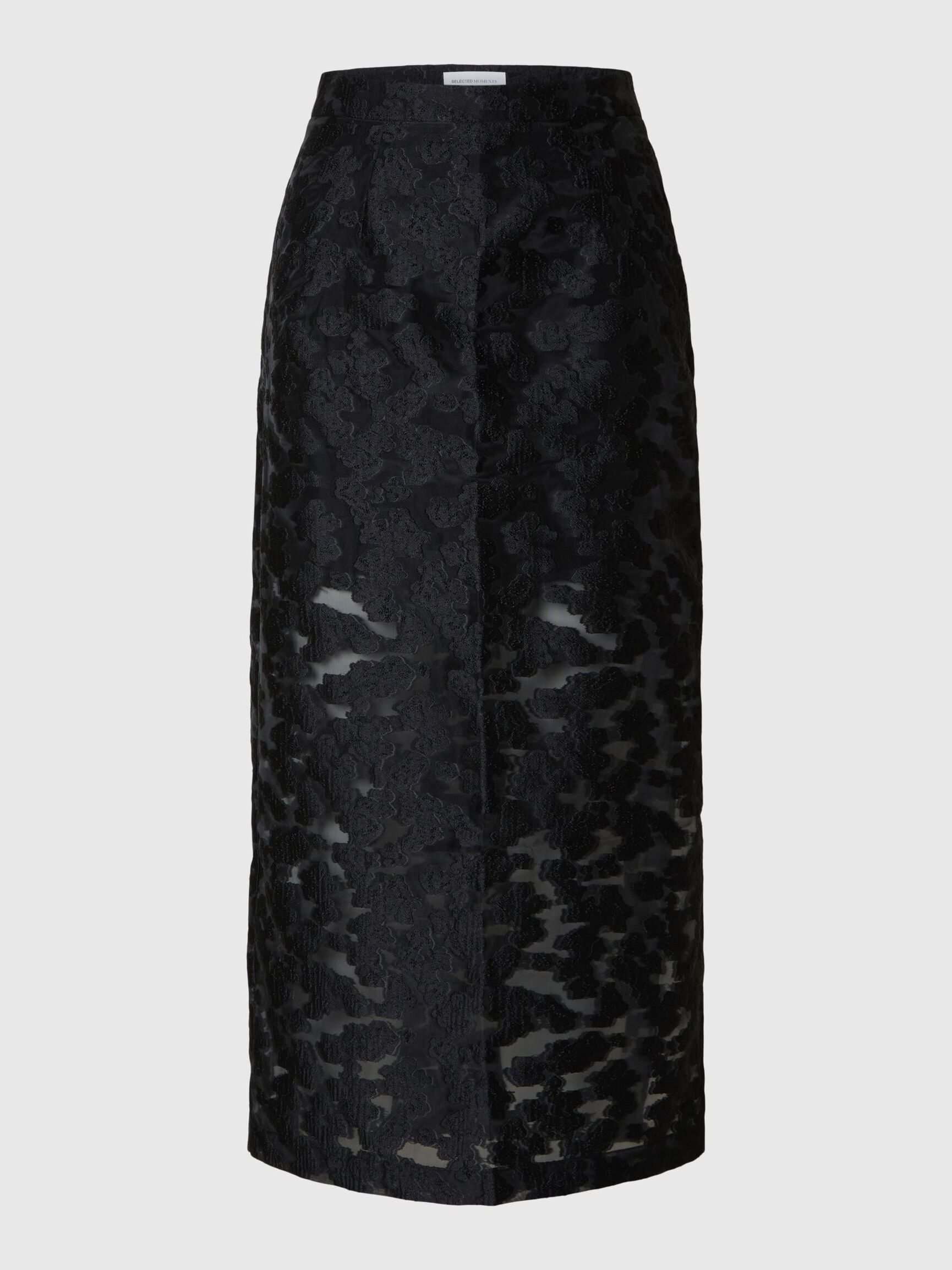 BLOEMENPRINT MAXI ROK, Black, highres