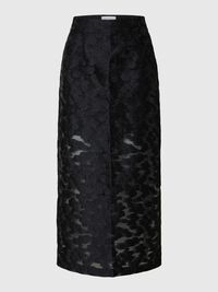 BLOEMENPRINT MAXI ROK, Black, highres