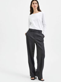 VISKOSEBLANDING BUKSER MED VIDE BEN, Dark Grey Melange, highres