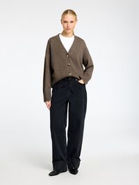 ULDBLANDING STRIKKET CARDIGAN, Morel, highres