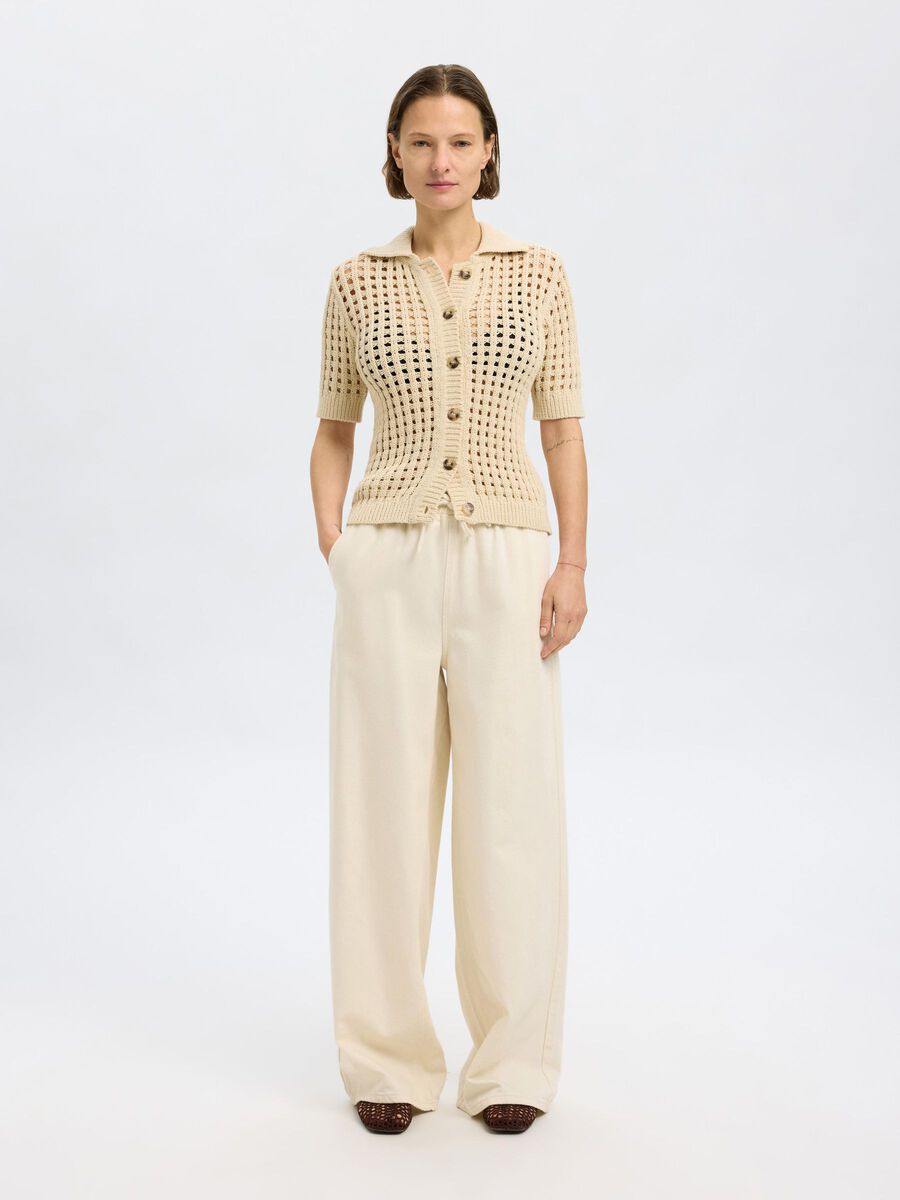 Selected CROCHET STYLE KNITTED CARDIGAN, Birch, highres - 16097498_Birch_005.jpg