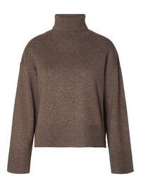 WOLLGEMISCH ROLLKRAGEN PULLOVER, Morel, highres