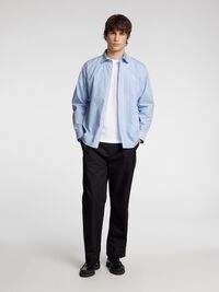 RELAXED FIT LONG SLEEVED SHIRT, Light Blue, highres