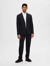 VISKOSBLANDNING SLIM FIT KAVAJ, Navy Blazer, highres