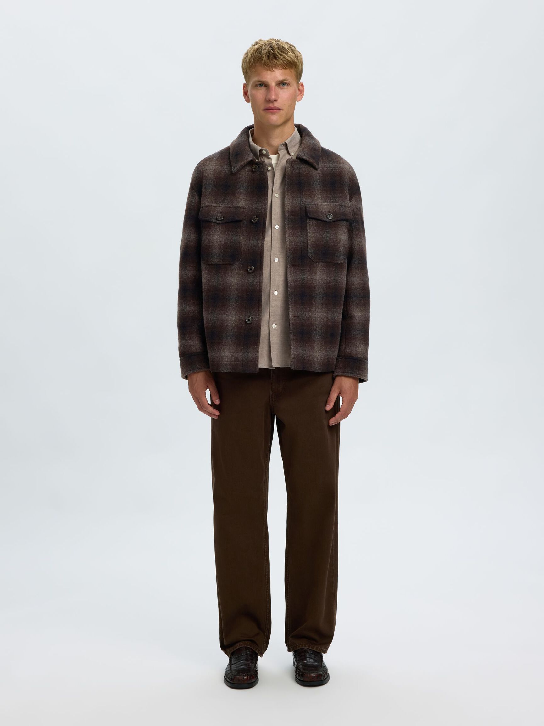 WOOL BLEND SHACKET, Delicioso, highres