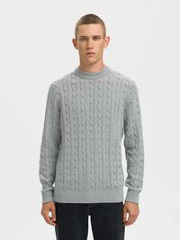 PULLOVER A MAGLIA, Medium Grey Melange, highres