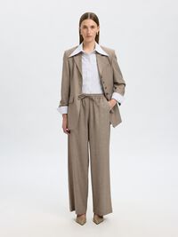 WOOL BLEND SUIT TROUSERS, Oatmeal, highres