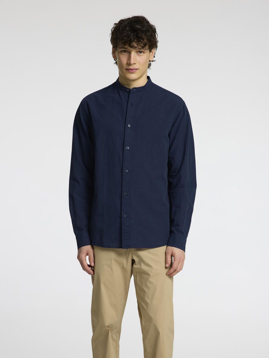 Selected LONG-SLEEVED LINEN BLEND SHIRT, Sky Captain, highres - 16079054_SkyCaptain_003.jpg