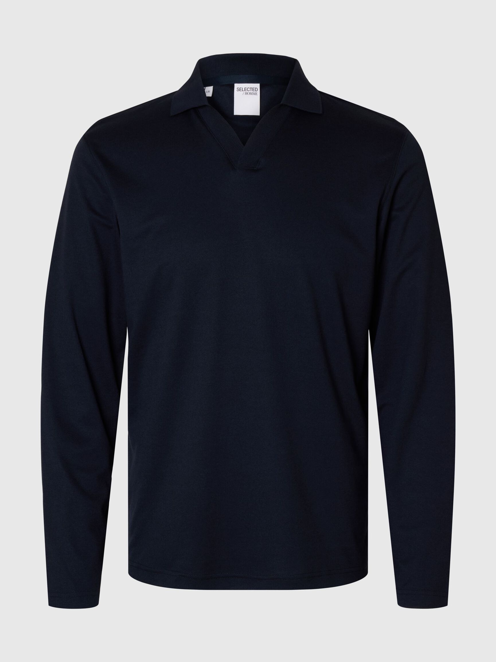 COTTON BLEND POLO SHIRT, Navy Blazer, highres