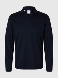 COTTON BLEND POLO SHIRT, Navy Blazer, highres