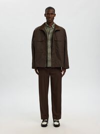 100% COTTON BUTTON-DOWN SHIRT, Forest Night, highres