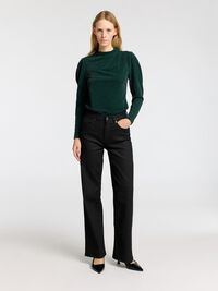 DRAPED LONG SLEEVED TOP, Scarab, highres