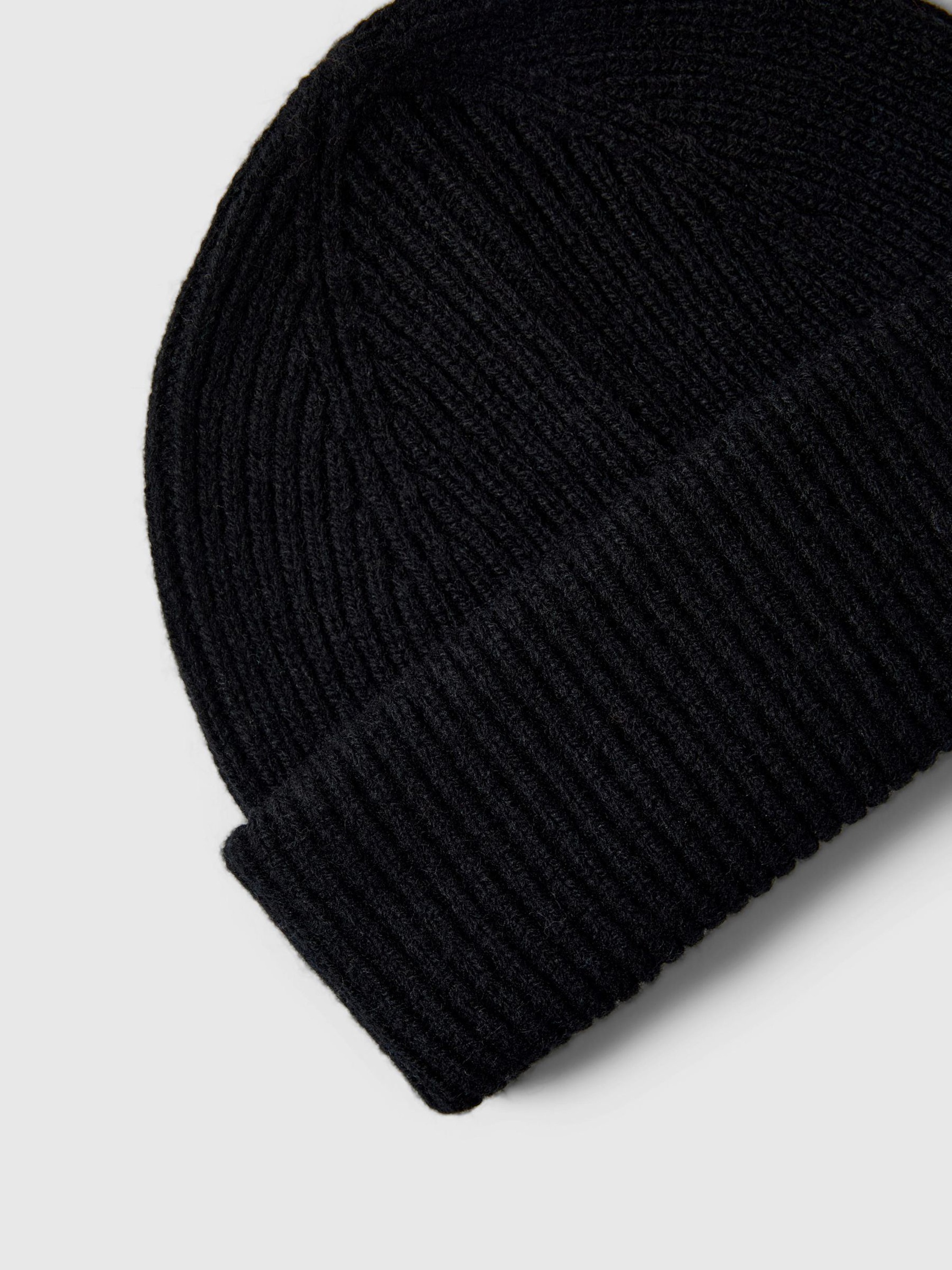 100% MERINO WOOL BEANIE, Black, highres