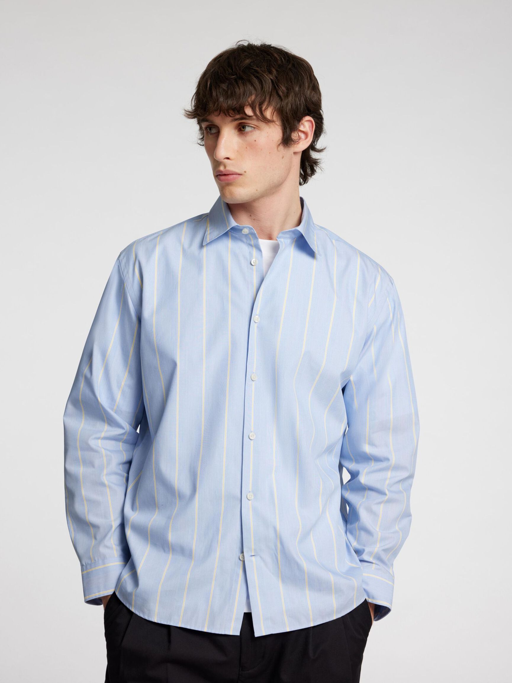 RELAXED FIT LONG SLEEVED SHIRT, Light Blue, highres
