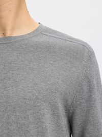 LONG-SLEEVED KNITTED JUMPER, Medium Grey Melange, highres