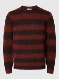 OMBRE STRIPETE CREW NECK-GENSER, Red Ochre, highres