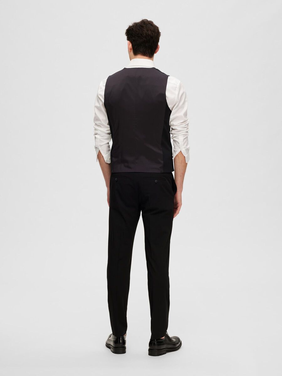 Selected VISCOSE BLEND SLIM FIT WAISTCOAT, Black, highres - 16089406_Black_004.jpg