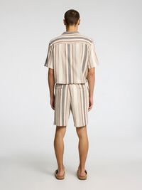 EN COTON RAYÉ SHORT, Egret, highres