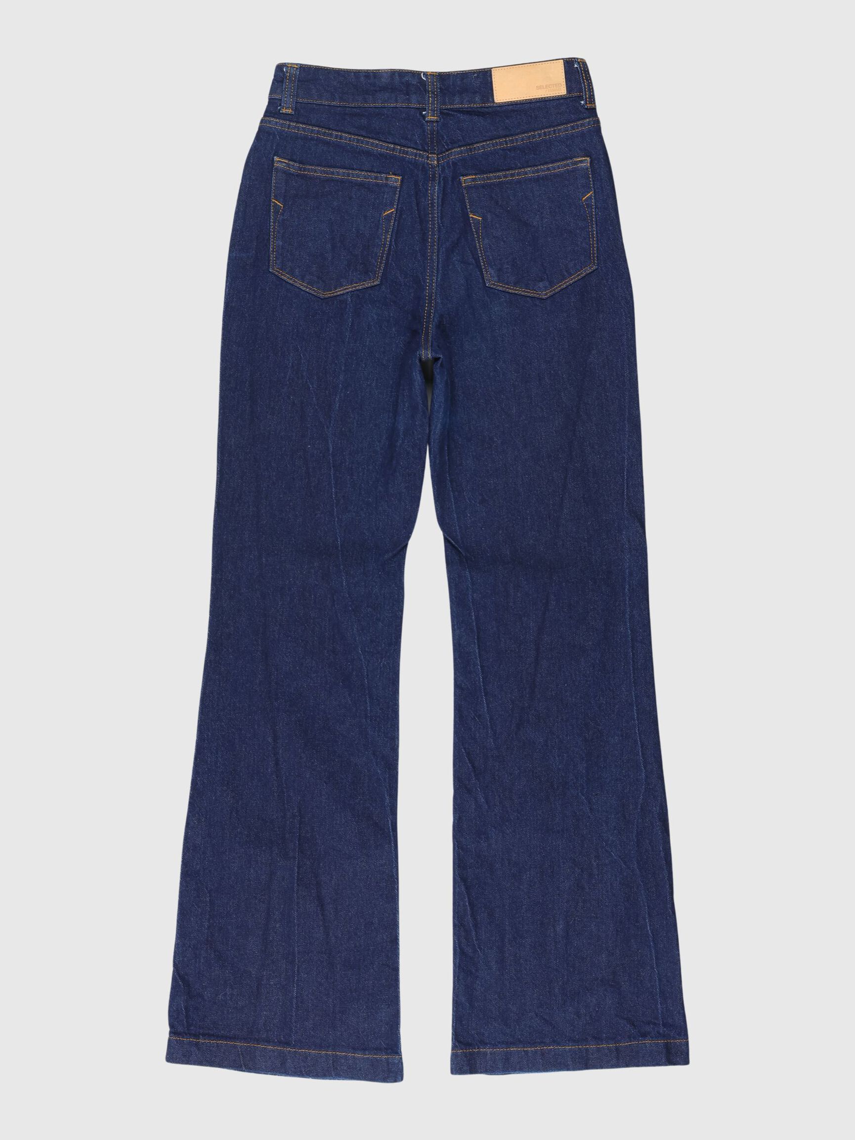 HIGH WAIST BOOTCUT-JEANS, Dark Blue Denim, highres