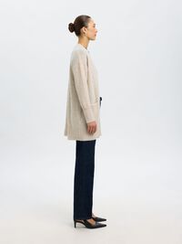 LANG GEBREID VEST, Birch, highres