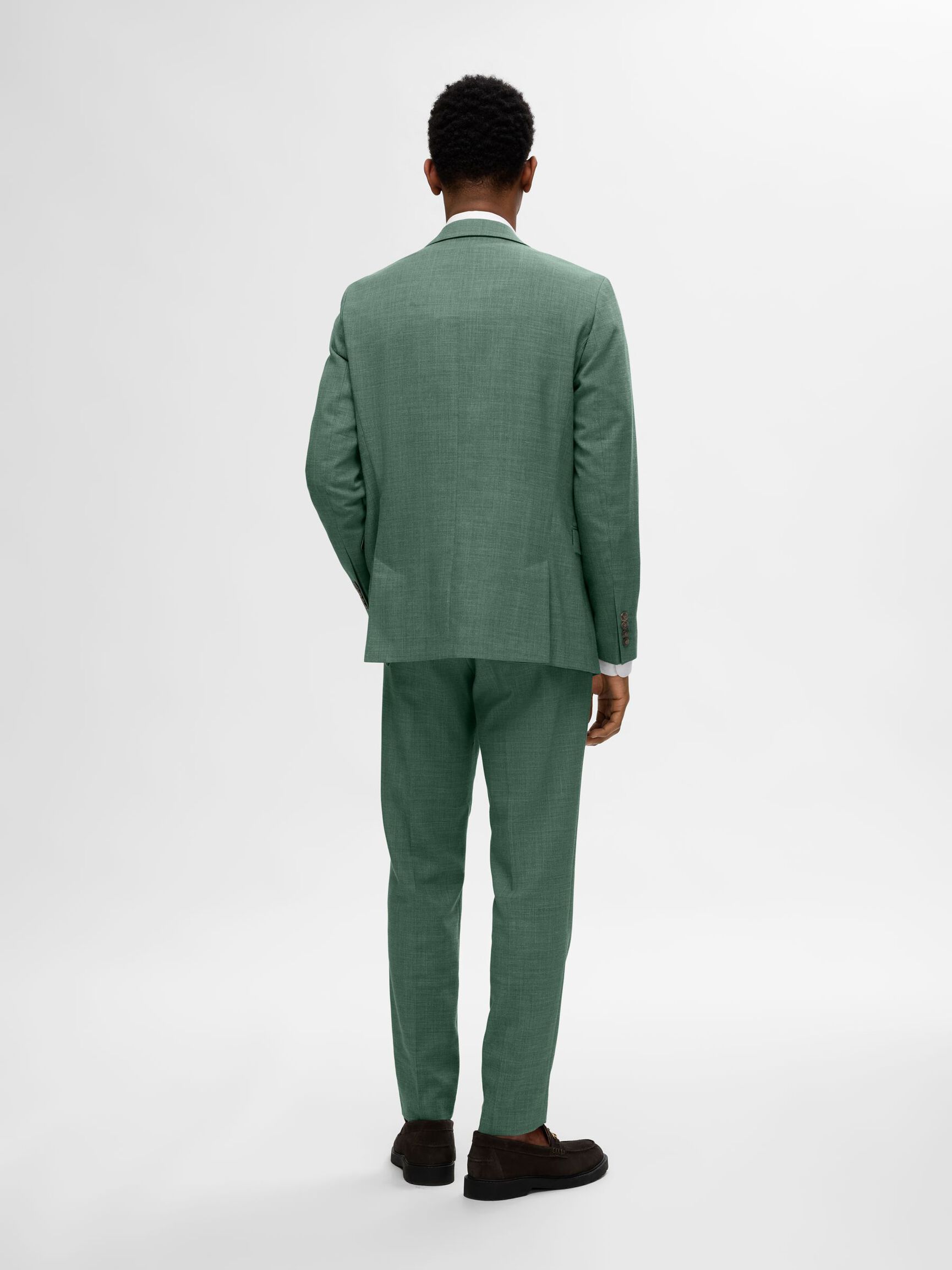 SLIM FIT EINREIHIGER BLAZER, Light Green Melange, highres