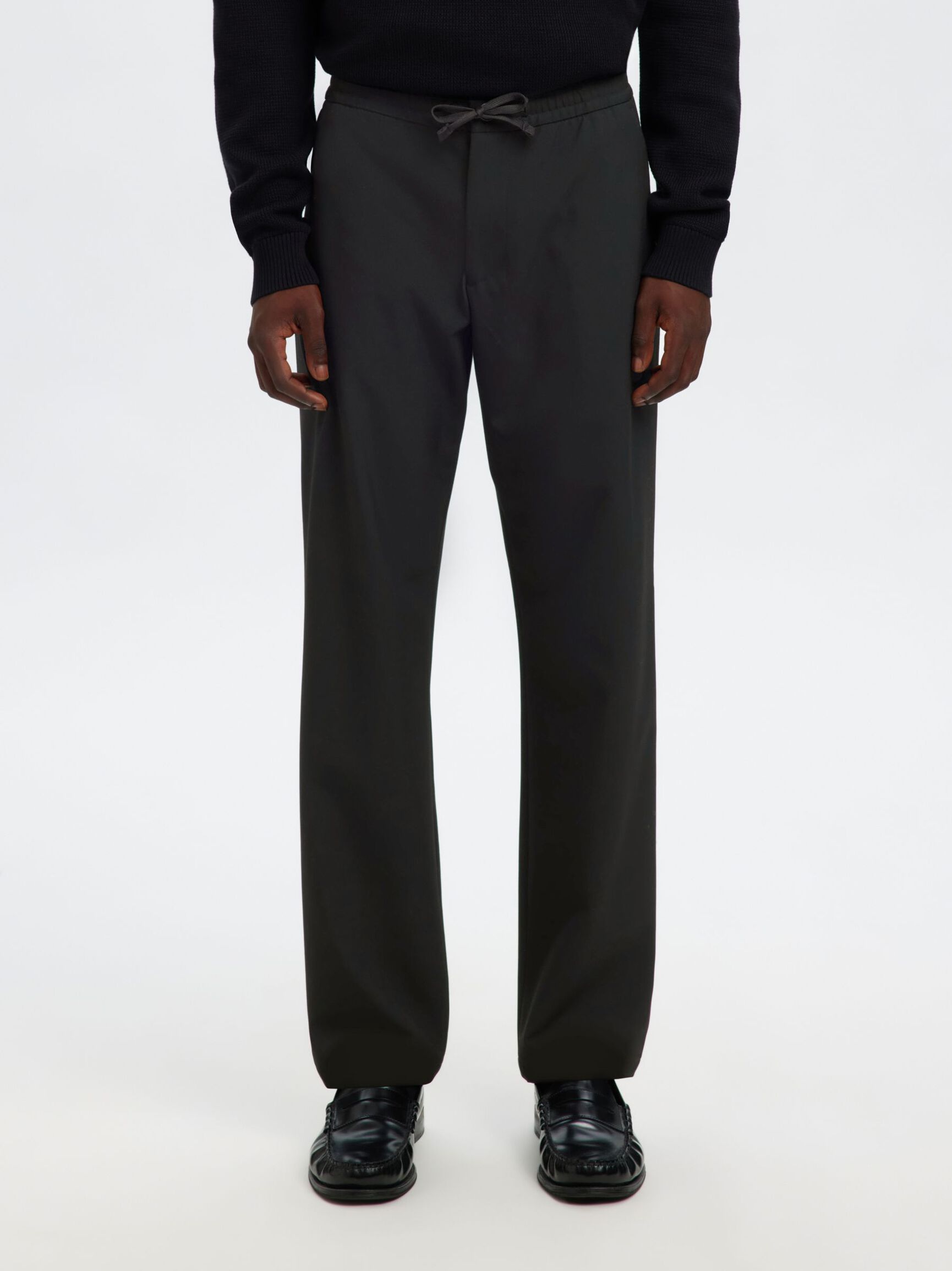 196 STRAIGHT FIT TROUSERS, Black, highres