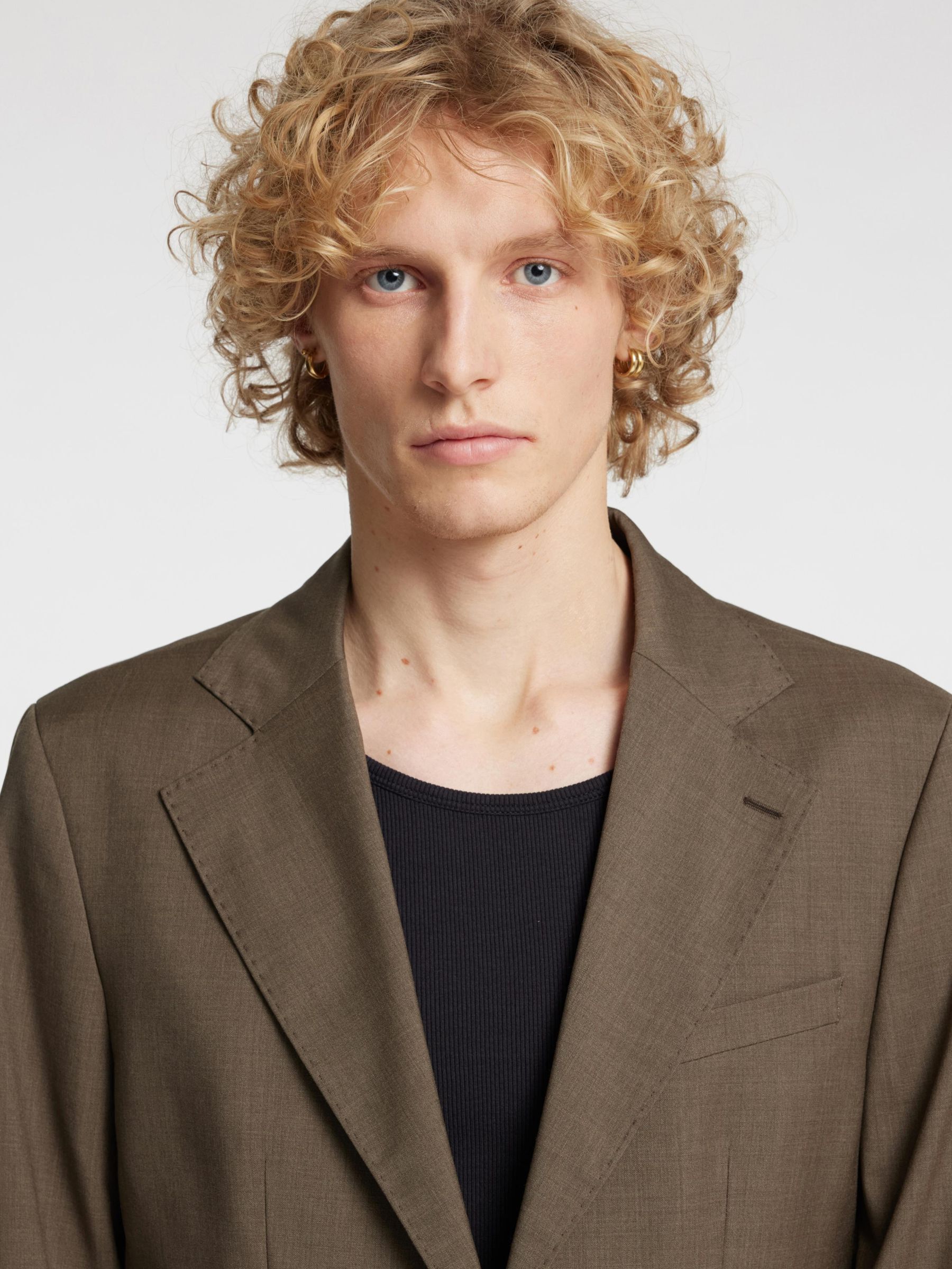 RELAXED FIT WOOL BLAZER, Brindle, highres