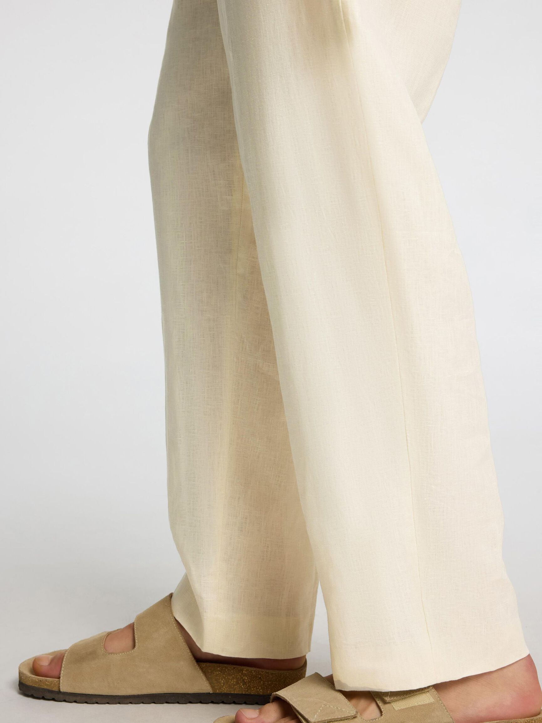 LOOSE FIT LINEN TROUSERS, Egret, highres