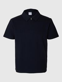 SEERSUCKER POLO SHIRT, Sky Captain, highres