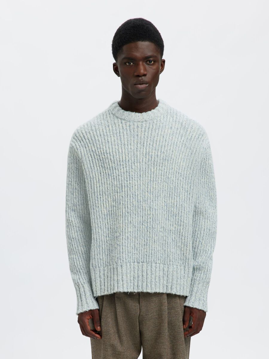 Product tile image - WOOL BLEND CREWNECK JUMPER, Cashmere Blue | 16099206_CashmereBlue_1219684