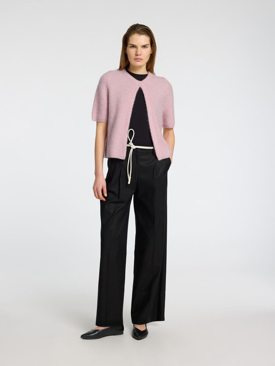 Selected MEZCLA DE LANA, CON MANGAS CORTAS CÁRDIGAN, Bleached Mauve, highres - 16096211_BleachedMauve_1156520_005.jpg