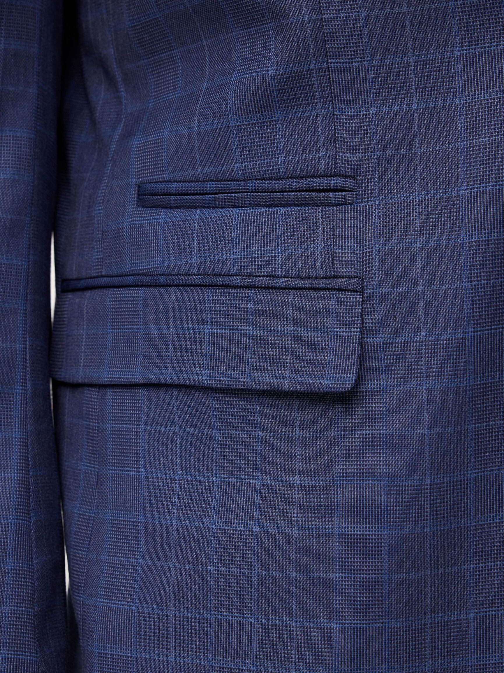 CHECKED BLAZER, Navy Blazer, highres