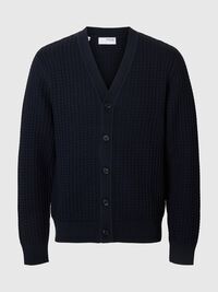 100% COTTON KNITTED CARDIGAN, Sky Captain, highres