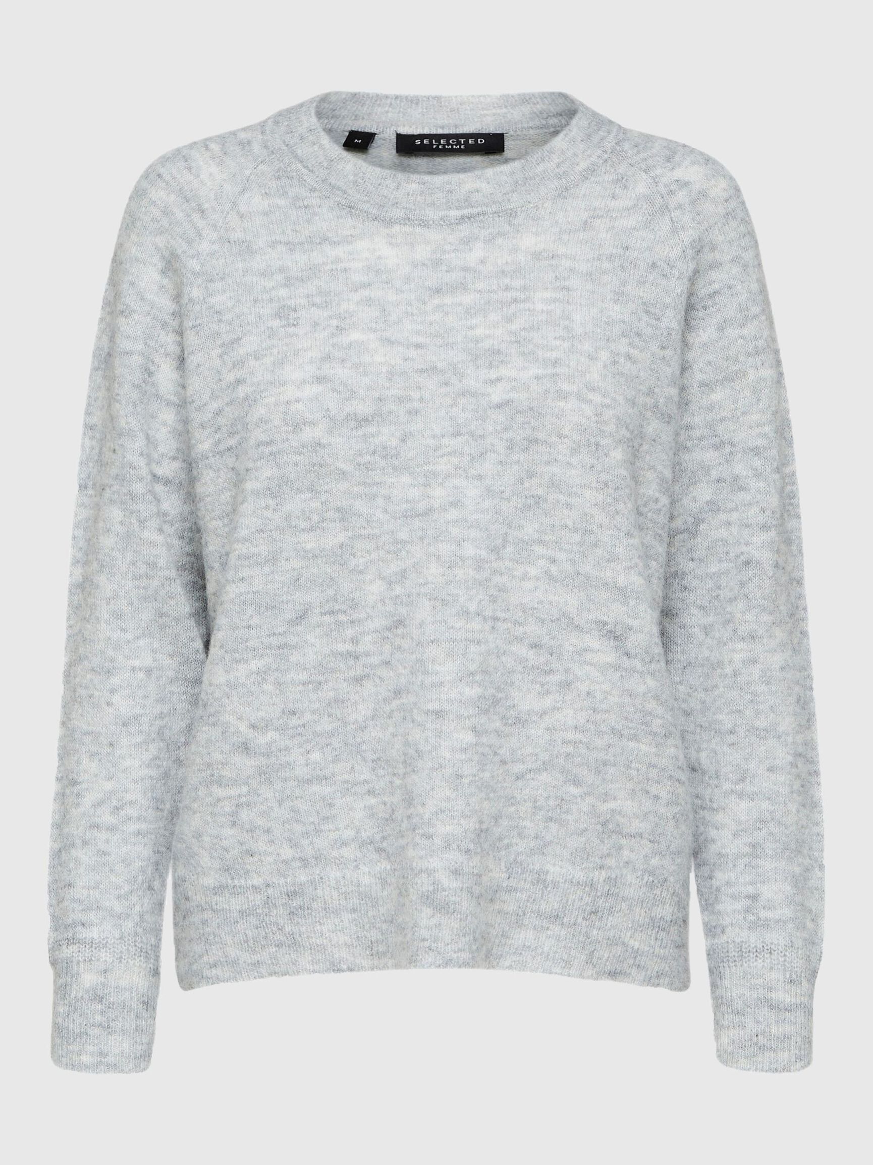 LANGE MOUWEN TRUI, Light Grey Melange, highres