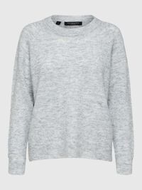 LANGE MOUWEN TRUI, Light Grey Melange, highres