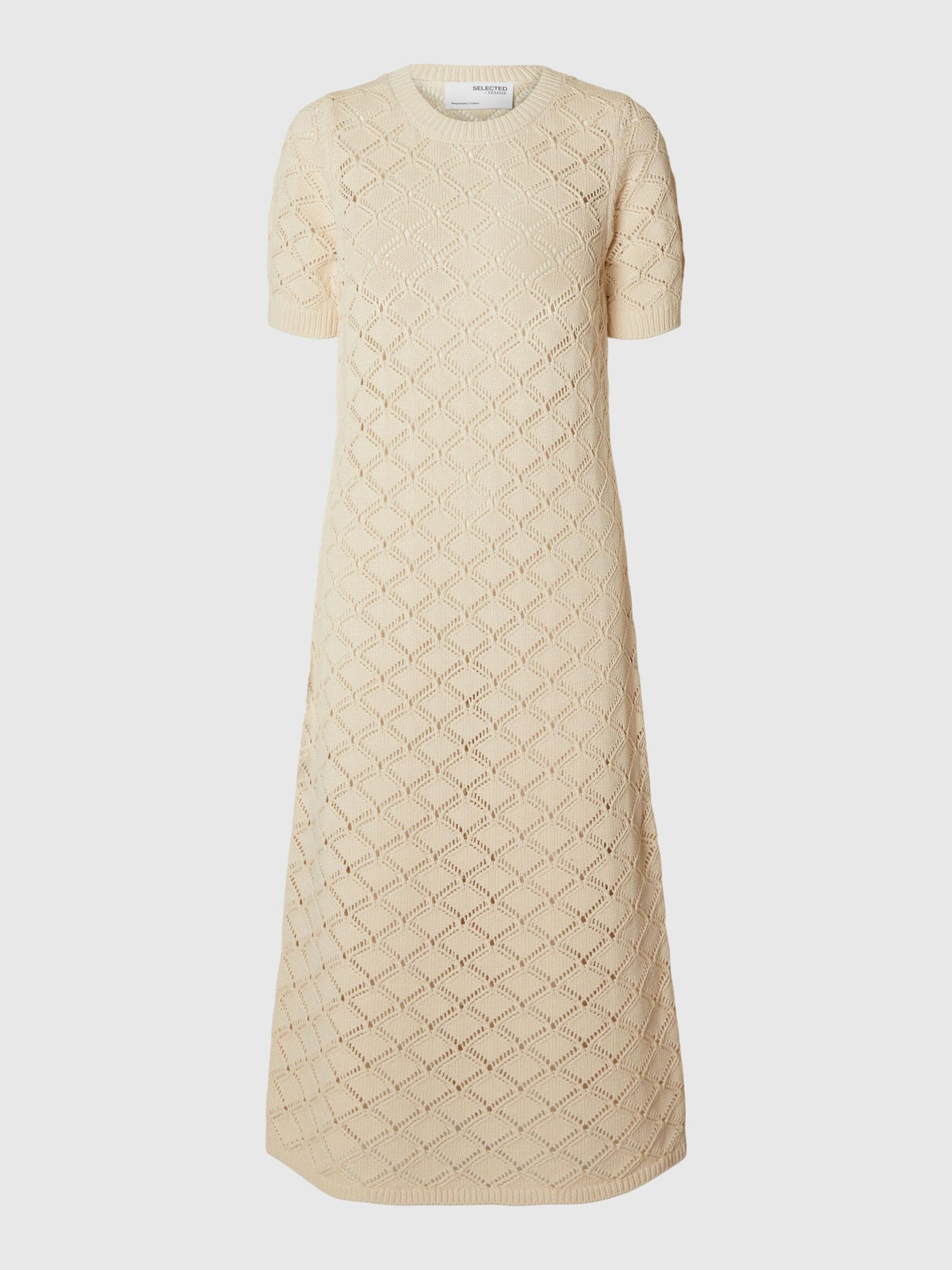 GEBREIDE MAXI JURK, Birch, highres