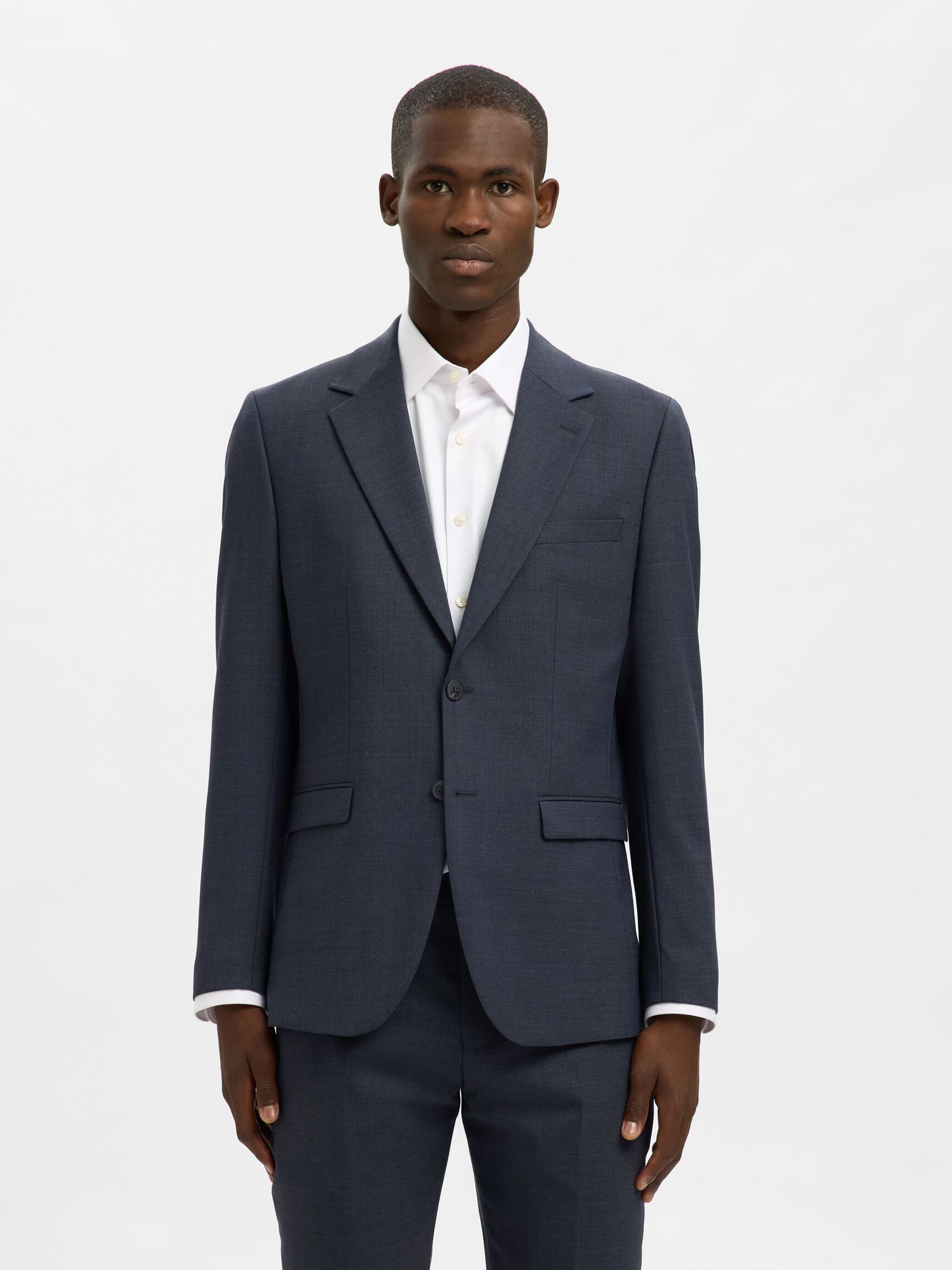 WOOL BLEND BLAZER, Sky Captain, highres