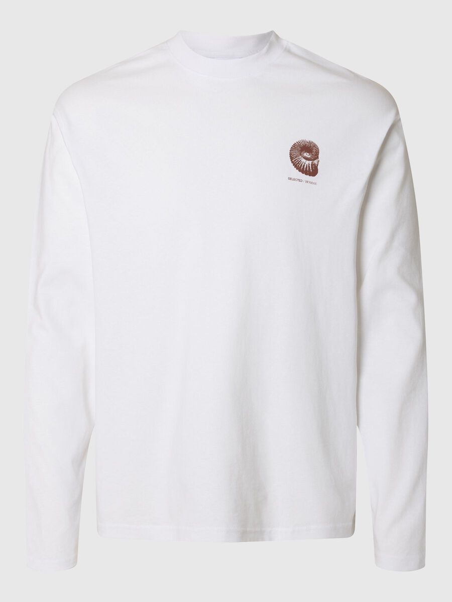 Selected BEDRUKT T-SHIRT MET LANGE MOUWEN, Bright White, highres - 16097299_BrightWhite_1175663_001.jpg