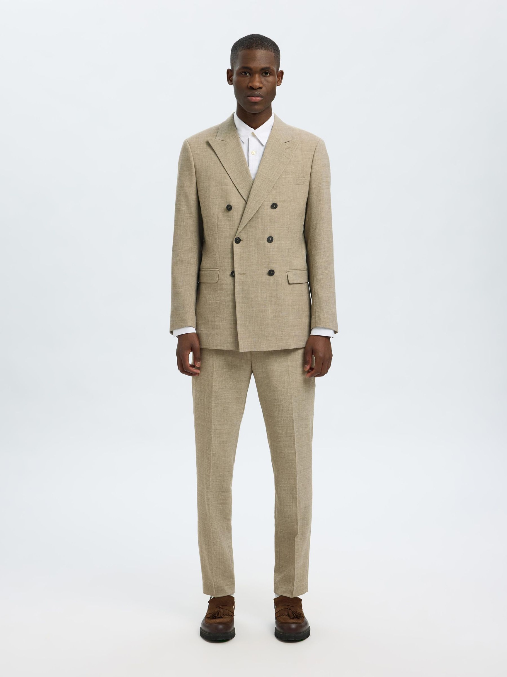 SLIM FIT ZWEIREIHIGER BLAZER, Sand, highres