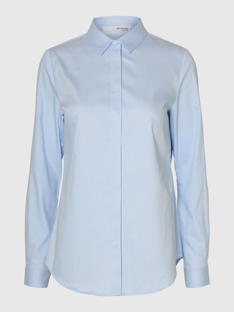 Selected FITTED LONG SLEEVED SHIRT, Light Blue, highres - 16097573_LightBlue_001.jpg
