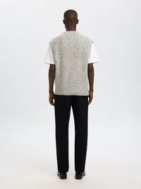 WOOL BLEND KNITTED VEST, Moonstruck, highres