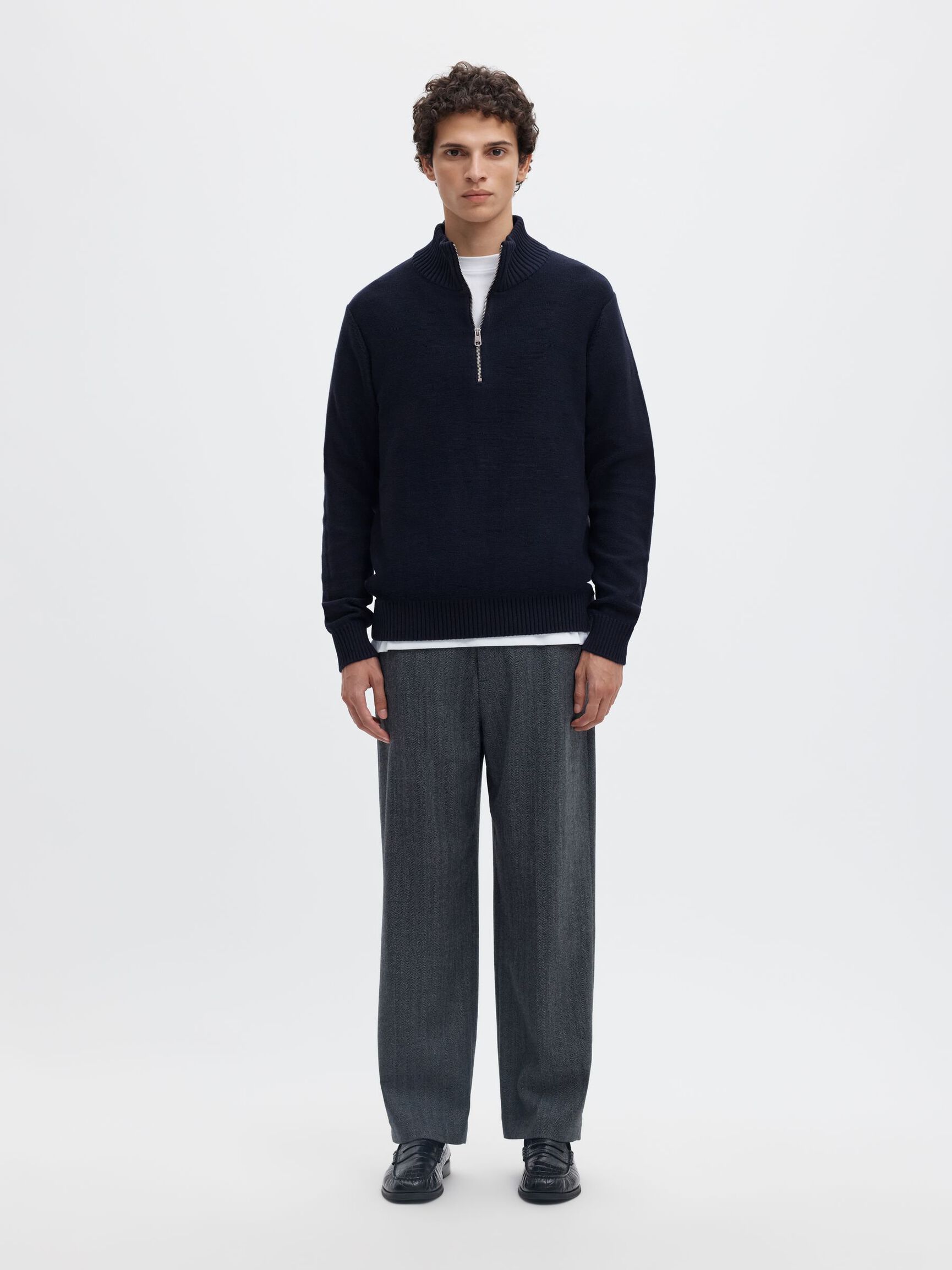 HALV GLIDELÅS PULLOVER, Sky Captain, highres